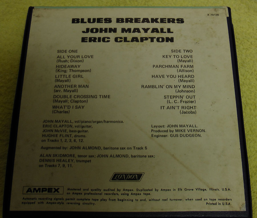 john mayall with eric clapton bluesbreakers reel tape box back