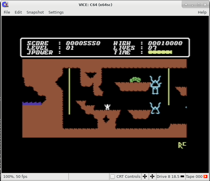 c64 tape cave fighter first screen