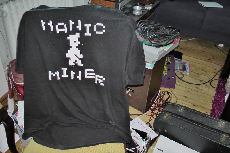 manic miner black t-shirt