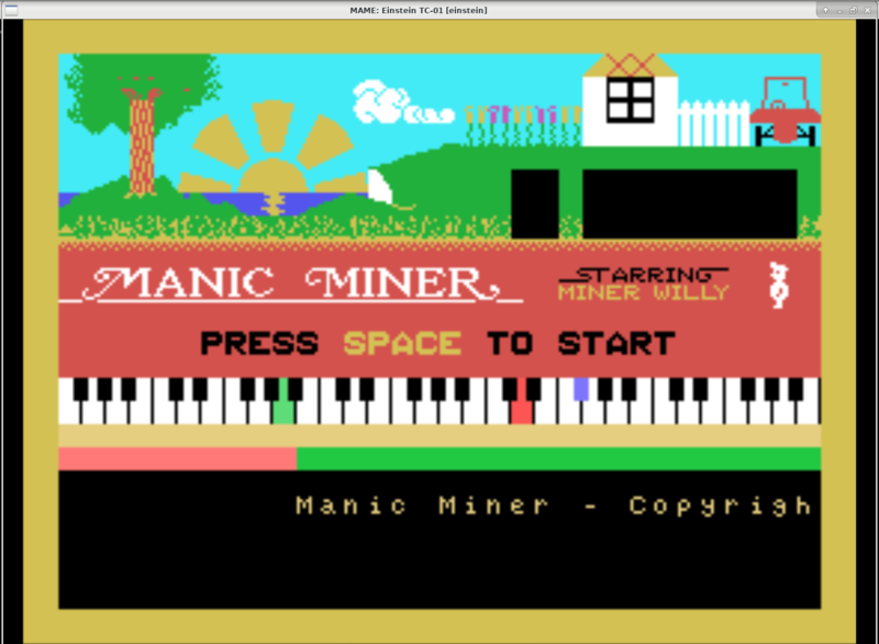 manic miner start screen
